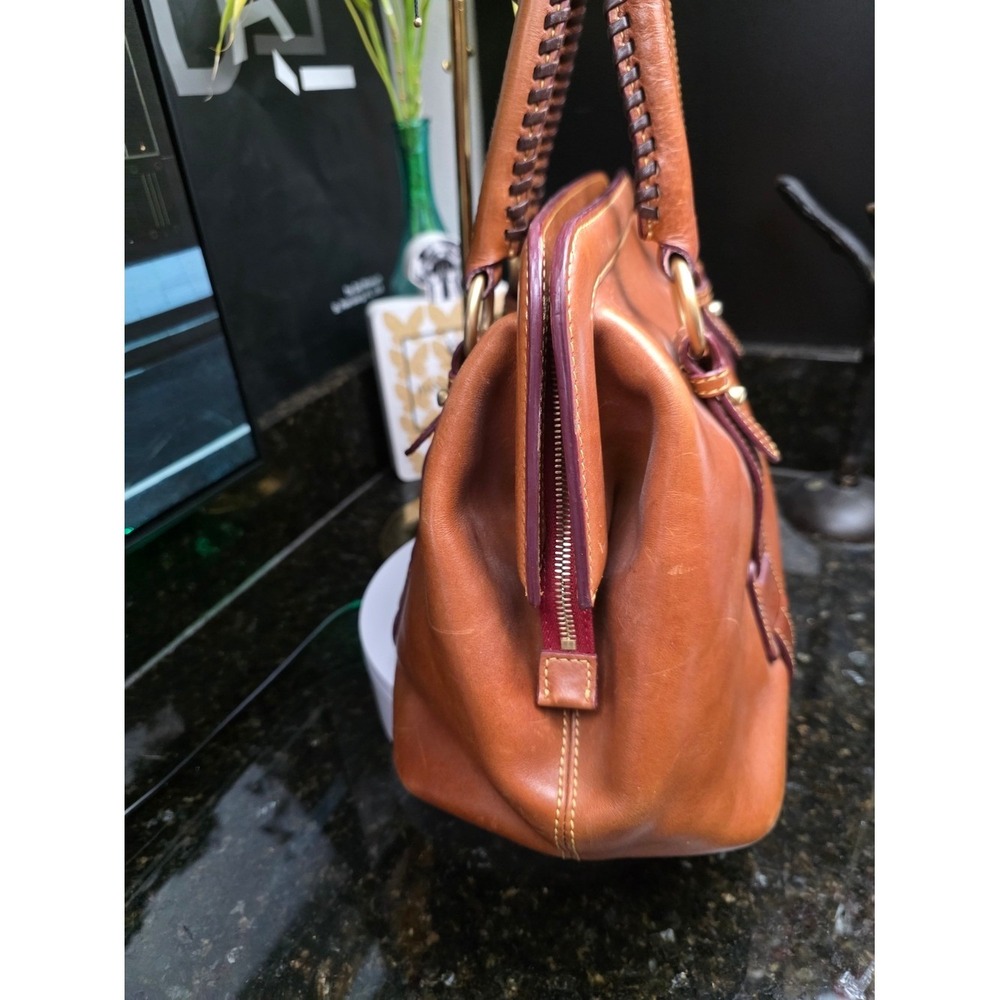 Dooney & Bourke Mitchell Satchel Tan Florentine Leather Doctor Bag Large - Picture 4 of 16